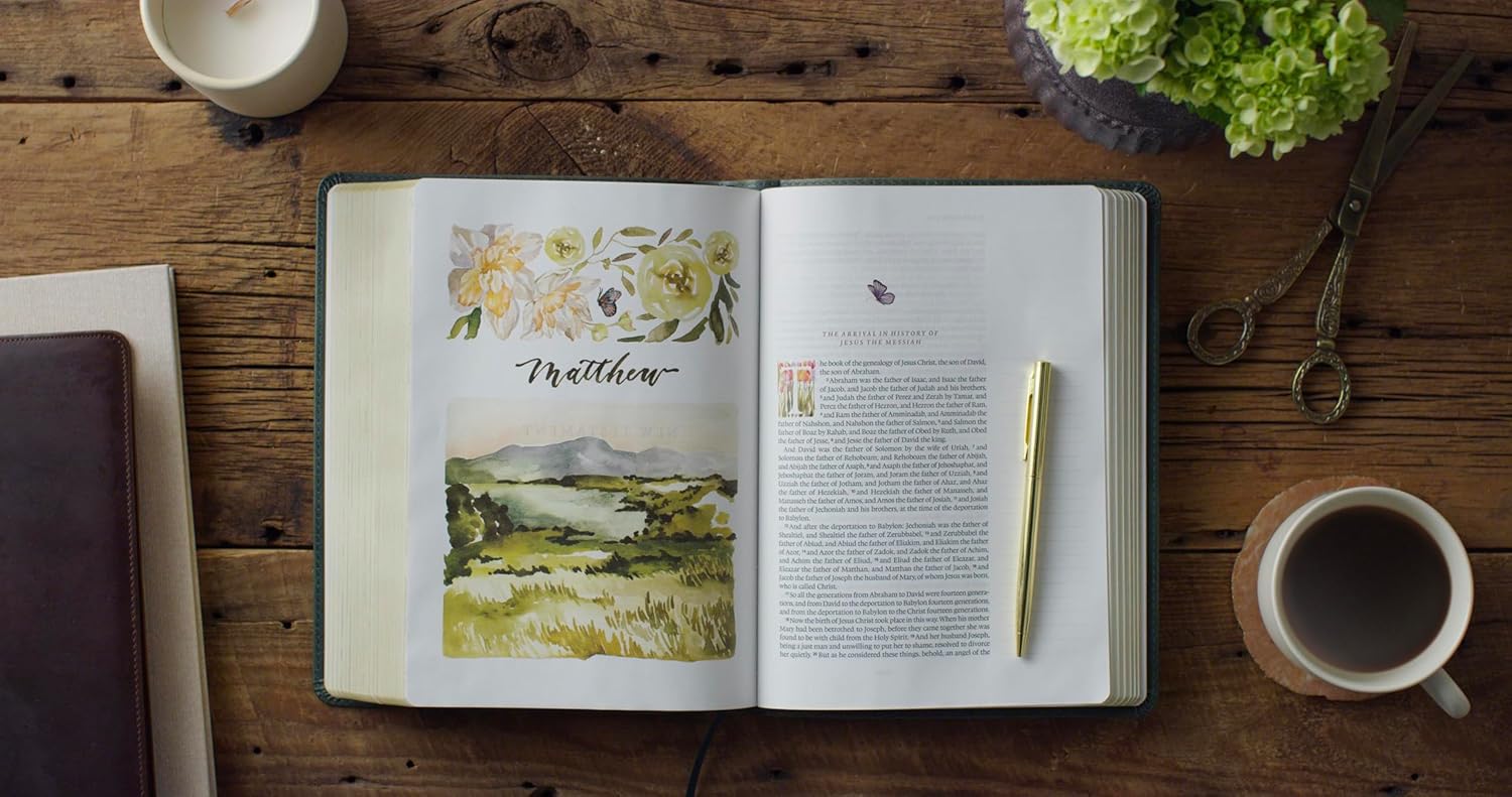 DECORATED PRAYER ESV GraceLaced Bible, Journaling Edition (Artwork by Ruth Chou Simons) (TruTone, Quiet Forest)