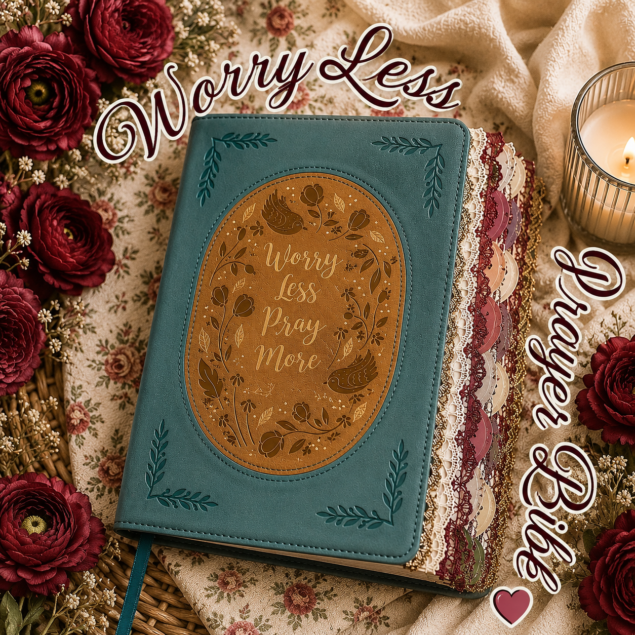 Decorated PRAYER Bible:Devotional Bible for Women Pray More, Worry Less
